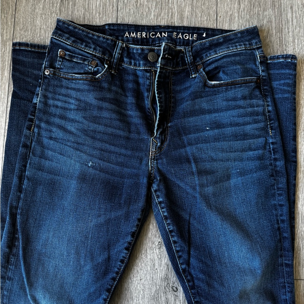American Eagle Outfitters Men’s Slim Jeans in Dark Indigo Wash